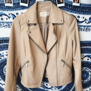 Michael Kors Beige Leather Jacket